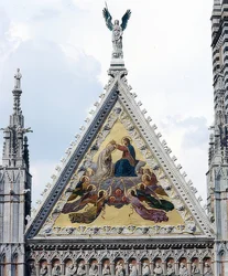 Siena-katedralen (Cattedrale di Santa Maria Assunta). 1215-1263. Detalje: mosaik med Marias kroning. 1878