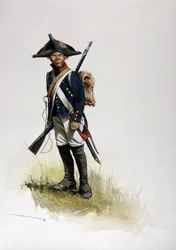 First Empire (1804-1814 og 1815): skyttesoldat fra den store franske Napoleonshær. Tegning af Alessandro Lonati