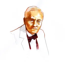 Portræt af Alexander Fleming, skotsk biolog (1881-1955) (Portræt af skotsk biolog, farmakolog og botaniker Alexander Fleming)