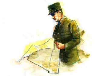 Portræt af general Charles de Gaulle (1890-1970) under Anden Verdenskrig