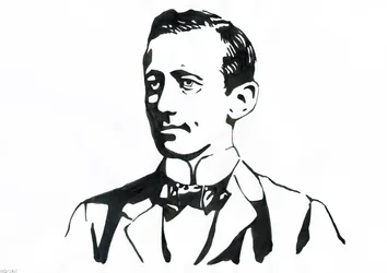 Portræt af Guglielmo Marconi (1874-1937), italiensk fysiker, opfinder af telegrafen