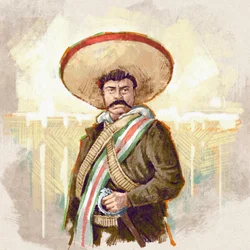 Portræt af den mexicanske revolutionær Pancho Villa, 2023 (illustration)