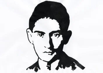 Portræt af den pragiske forfatter Franz Kafka (1883-1924) (Portræt af tysksproget romanforfatter Franz Kafka)