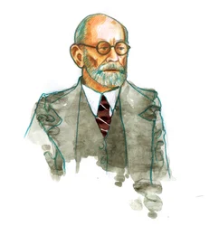 Portræt af neurologen og psykiateren Sigmund Freud (1856-1939)