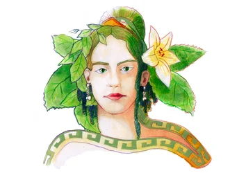 Fremstilling af guddommen Gaia, modergudinde (græsk mytologi: Gaia eller Gaea, personifikation af Jorden)