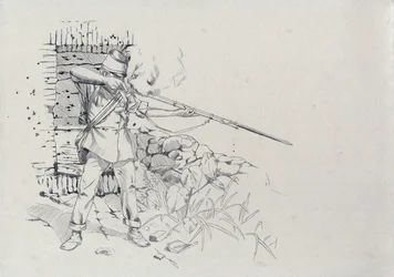 Andet imperium (1852-1870): infanteristskydning, soldat fra den østrigske hær, østrig-ungarsk (østrig-ungarsk)