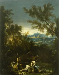 Landskab med figurer