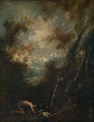 Sankt Hieronymus i et landskab