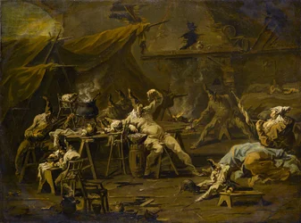 Nadveren i Pulcinella og Colombina, ca. 1725-1730