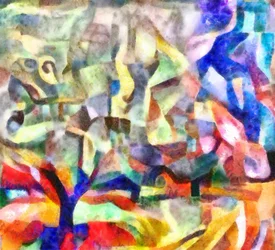 Træ i haven, 2017, (blandet medier)