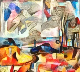 near the bay,2017,(blandede medier)