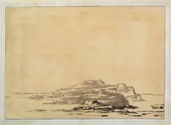 Fantastisk landskab, 1780-85 (vask med blyant på papir)