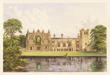 Newstead Abbey, Nottinghamshire, England. 1880 (gravering)