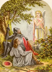 Christian and Hopeful Catught in the Net, fra The Pilgrims Progress af John Bunyan, udgivet ca. 1880