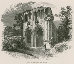 Dryburgh Abbey, Sir Walter Scotts grav