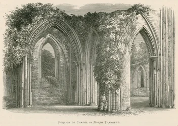 Glastonbury Abbey, del af kapellet i det nordlige tværskib