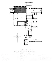 Grundplan for Bolton Priory, 1897