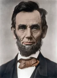 Portræt af Abraham Lincoln - Portræt af Abraham Lincoln (1809-1865) 16. præsident for USA. Foto af Alexander Gardner