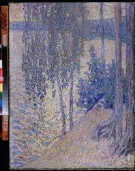 ""Birketræerne"" (birkes) Maleri af Alexander Fyodorovich Gaush (1873-1947) omkring 1910 Statskunstmuseet i Chuvash Republic Cheboksary