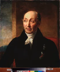 Portræt af udenrigsministeren, grev Mikhail Speransky (1772-1839) (Portræt af udenrigsministeren, grev Mikhail Speransky) - Maleri af Alexander Grigoryevich Varnek (1782-1843), olie på lærred