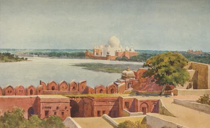 Taj fra fortet, Agra, c1880 1905.