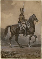 Russisk dragon - Sauerweid, Alexander Ivanovich (1783-1844) - 1820 - Akvarel på papir - 22,9x16,2 - Privat samling