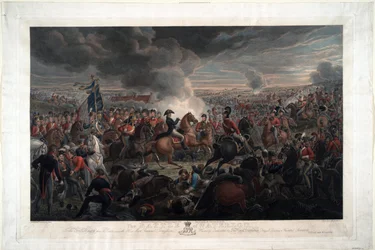 Slaget ved Waterloo - Sauerweid, Alexander Ivanovich (1783-1844) - 1819 - Radering, akvarel - 61,6x91,3 - Privat samling