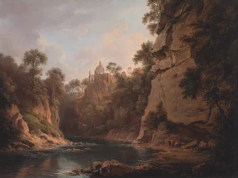 Hawthornden Castle, nær Edinburgh, mellem 1820 og 1822.