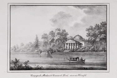Grevinde de Lavals sommerhus på Aptekarsky Island-serien Udsigt over Sankt Petersborg, 1820