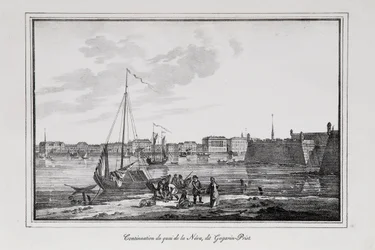 Petrovsky-kajen i Skt. Petersborg, den såkaldte Gagarinsky-brawler Series Views of Saint Petersburg, 1820