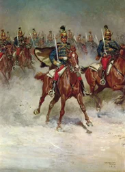Husarer ved galop