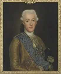 Gustave III roi de Suede - Portræt af kong Gustav III af Sverige (1746-1792), af Roslin, Alexander (1718-1793). Olie på lærred