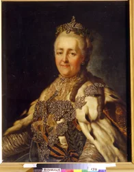 Portræt af kejserinde Catherine II (1729-1796). Maleri af Alexandre Roslin (1718-1793), olie på lærred. 1700-tallets svenske kunst, klassicisme. Regionalt kunstmuseum, Vinnytsia (Ukraine).