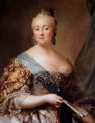 Portræt af Elisabeth Petrovna (1709-1762), kejserinde af Rusland under navnet Elisabeth I, datter af Peter den Store. Maleri af Alexander Roslin (1718-1793), 18. århundrede, Eremitagemuseet, Sankt Petersborg - Portræt af Elisabeth Petrovna (1709-1