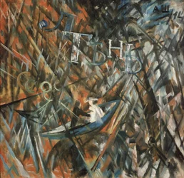 Rayonistisk komposition. Lediggang og skygge, 1914