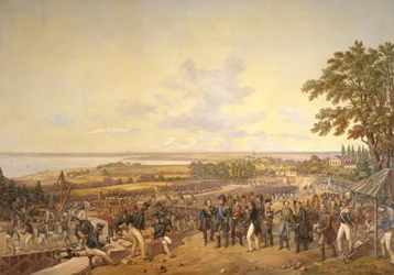Kong Carl XIV Johan (1763-1844) af Sverige besøgte kanalsluserne ved Berg i 1819, 1856