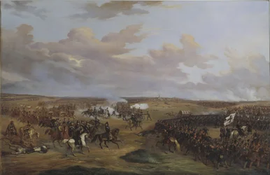 Slaget ved Dennewitz (Tyskland), 6. september 1813 - Slaget ved Dennewitz den 6. september 1813 af Wetterling, Alexander (1796-1858). Olie på lærred