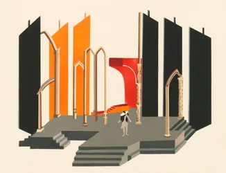 Scenisk design fra porteføljen Décors de Théâtre, 1930.
