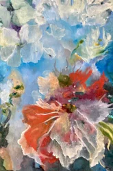 Farverige impressionistiske blomster