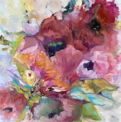 Et livligt blomstermotiv