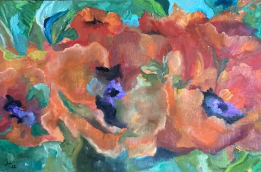 Levende orange valmuer