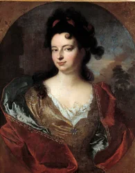 Portræt af en hofdame af Louis XIV Maleri af Francois Desportes (1661-1743)