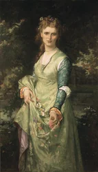 Christina Nilsson en Ophelie - Christina Nilsson (1843-1921) som Ophelia, af Cabanel, Alexandre (1823-1889). Olie på lærred