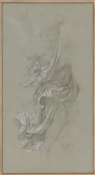 Draperistudie til en engel, der går til Gud Faderen, i Le Paradis Perdu (Paradise Lost)