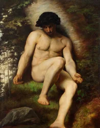 Studie af Adam til Det tabte paradis, ca. 1863
