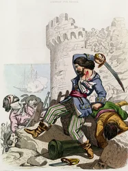 Chevalier de Gramont, fra "Histoire des Pirates" af P. Christian, graveret af A. Catel, 1852
