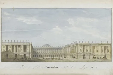 Facadeprojekt til slottet i Versailles på indgangssiden, 1811-1813.