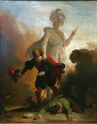 Don Juan og kommandantens statue, ca 1835