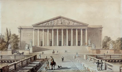 Projekt til nationalforsamlingen eller Palais Bourbon, Palais du Corps Legislatif Tegning af Evariste Fragonard (1780-1850) 1800-tallets Paris, Palais Bourbon