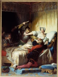 Religionskrig: "" scene for massakren på Saint Barthelemy den 24/08/1572"" Maleri af Evariste Fragonard (1780-1850) 1836 Søn. 1,79x1,33 m